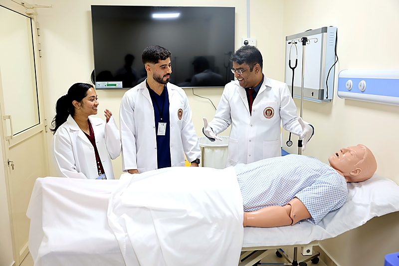 RAKMHSU students delivering hands-on patient care