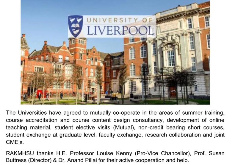MOU Signing Ceremony between University of Liverpool & RAKMHSU — photograph 2 of 2