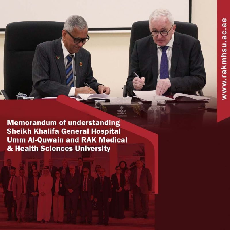 Memorandum of understanding Sheikh Khalifa General Hospital Umm Al-Quwain and RAK Medical & Health Sciences University — photograph 1 of 4