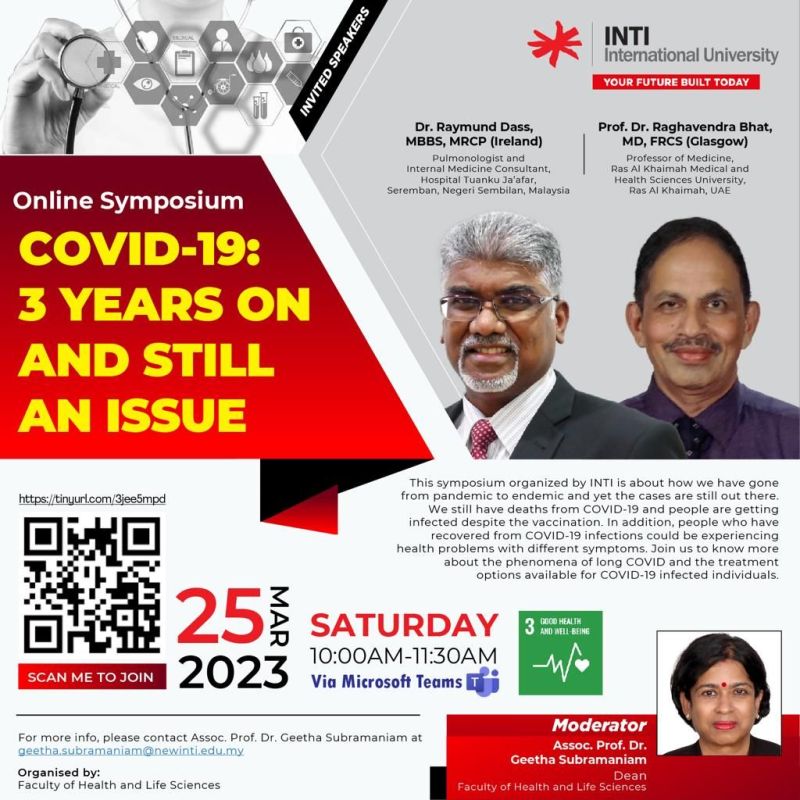 Online Symposium on "COVID-19 Three years on and still an issue" — photograph 1 of 3