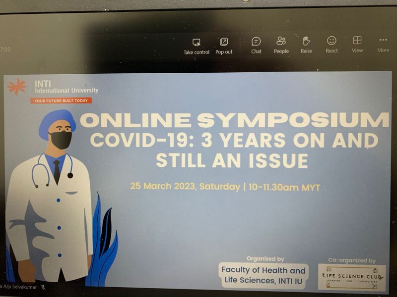 Online Symposium on "COVID-19 Three years on and still an issue" — photograph 2 of 3
