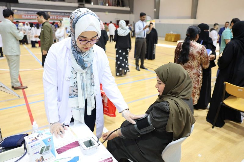 Community Engagement Activity on 'General Health Screening' organized by RAK College of Pharmacy, RAKMHSU — photograph 2 of 7