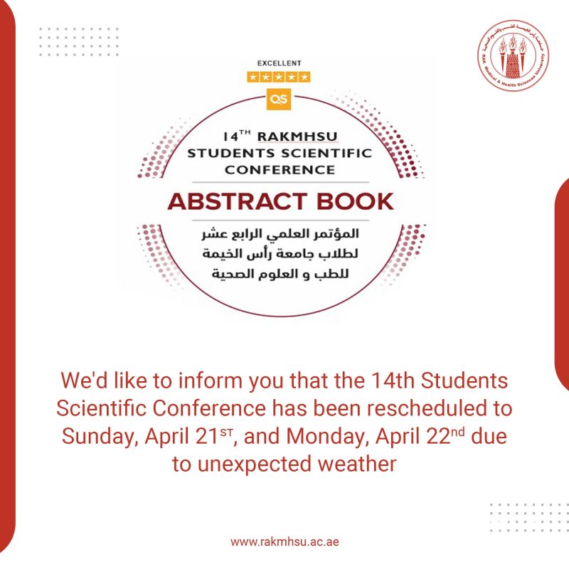 14th RAKMHSU Students Scientific Conference  on Sunday, April 21st, and Monday, April 22 2024 — photograph 1 of 21