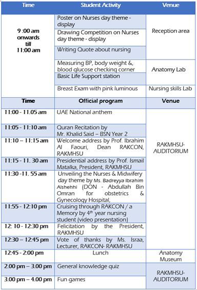 RAK College Of  Nursing Celebrating Nurses & Midwifery's Day — photograph 2 of 9