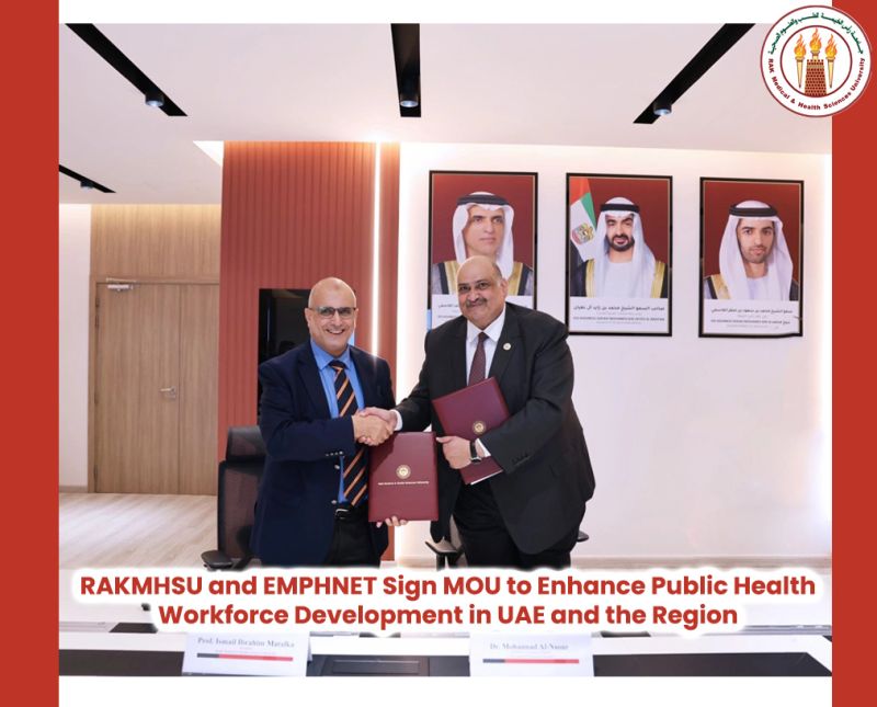 RAKMHSU and EMPHNET Sign MOU to Enhance Public Health Workforce Development in UAE and the Region — photograph 1 of 4