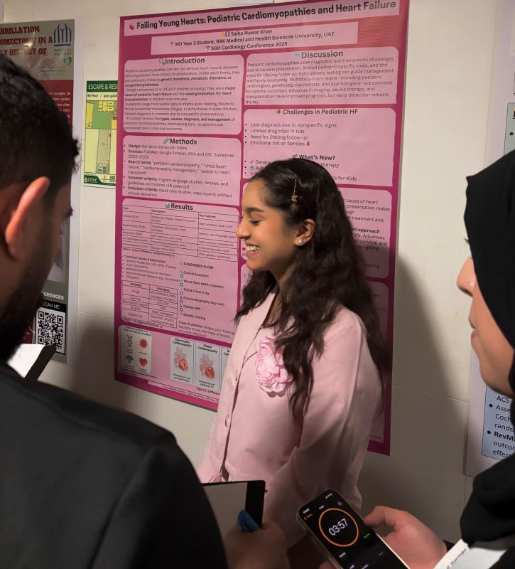 Congratulations to Ms. Saiha Nawar Khan for Winning the Cardiology Conference Poster Award 2025 — photograph 1 of 3