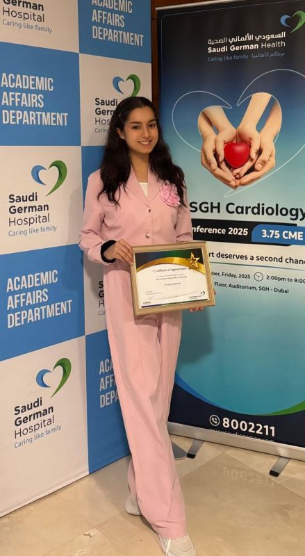 Congratulations to Ms. Saiha Nawar Khan for Winning the Cardiology Conference Poster Award 2025 — photograph 3 of 3