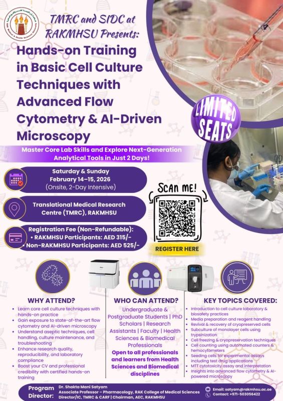 Hands-on Training in Basic Cell Culture Techniques with Advanced Flow Cytometry & AI-Driven Microscopy — photograph 1 of 1