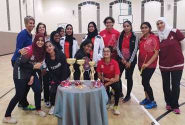 RAKMHSU got the first Place in badminton girls tournament all over UAE — photograph 1 of 4
